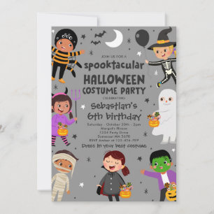 Invitación Halloween Spooktacular Costume Fiesta de cumpleaño