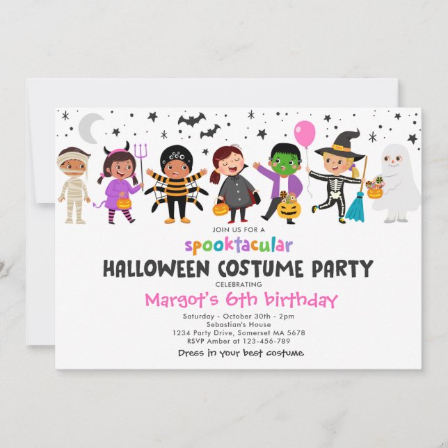 Invitación Halloween Spooktacular Costume Fiesta de cumpleaño (Anverso)