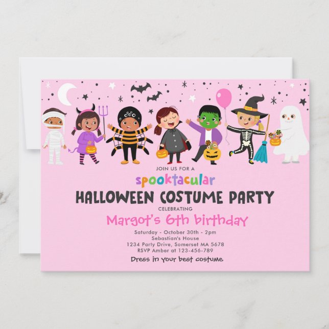 Invitación Halloween Spooktacular Costume Fiesta de cumpleaño (Anverso)