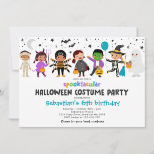 Invitación Halloween Spooktacular Costume Fiesta de cumpleaño