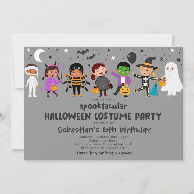 Invitación Halloween Spooktacular Costume Fiesta de cumpleaño (Anverso)