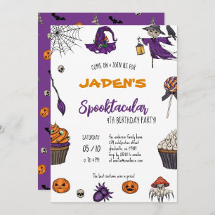 Invitación Halloween Spooktacular Costume Niños Fiesta de cum