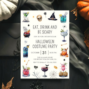 Invitación Halloween Spooktacular Fiesta acuarela