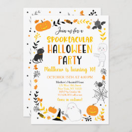 Invitación Halloween Spooktacular Ghost Pumpkin Cumpleaños