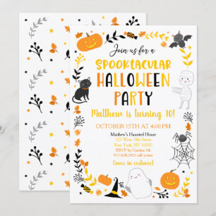 Invitación Halloween Spooktacular Ghost Pumpkin Cumpleaños