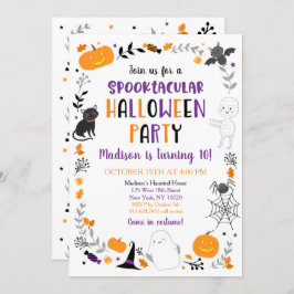 Invitación Halloween Spooktacular Ghost Pumpkin Cumpleaños