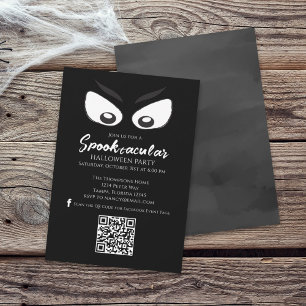 Invitación Halloween Spooktacular Ghost QR Código Medios Soci