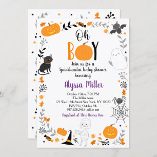 Invitación Halloween Spooktacular Oh Boy Baby Shower