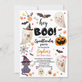 Invitación Halloween Spooktacular Rosado Primer cumpleaños