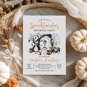 Invitación Halloween Spooktacular Silly Goose 1er cumpleaños