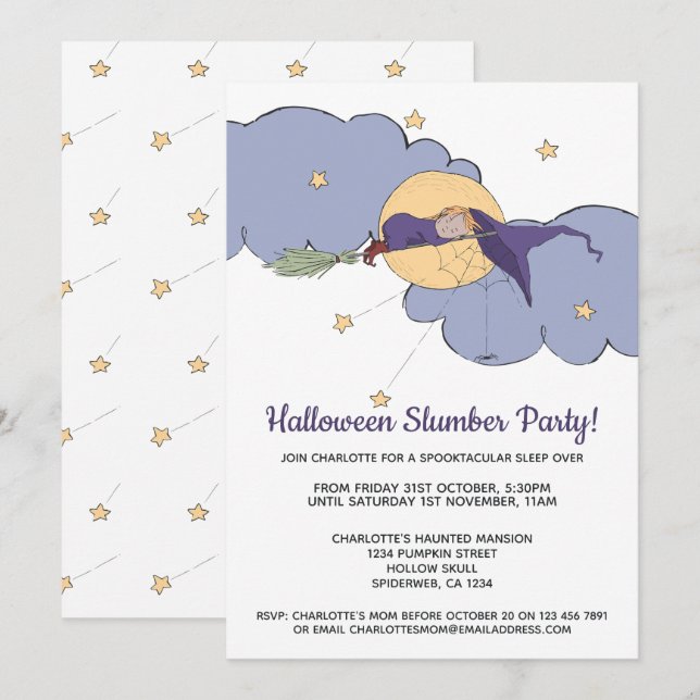 Invitación Halloween Spooktacular Slumber Fiesta (Anverso / Reverso)