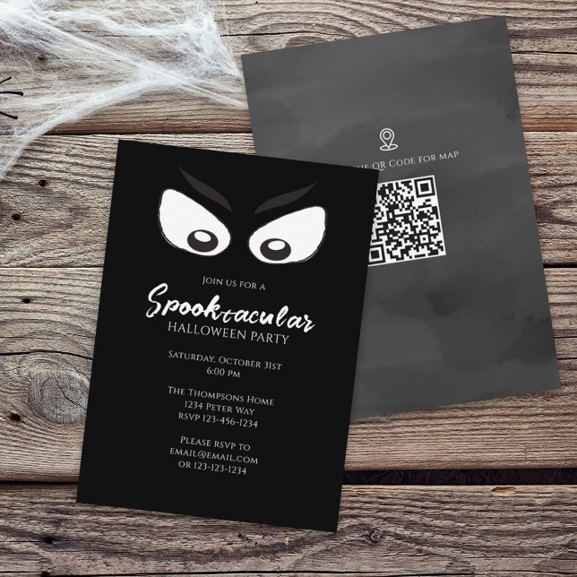 Invitación Halloween Spooktacular Spookular Ghost QR Code Map (Subido por el creador)