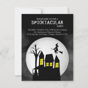 Invitación Halloween Spooktacular Witch Haunty House