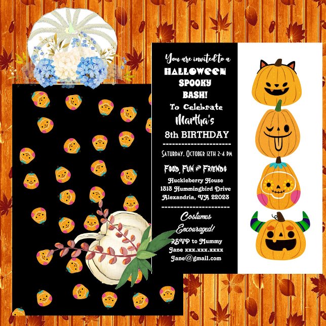Invitación Halloween Spooky Bash Jack O Lanterns Fun de cumpl (Halloween Spooky Bash Jack O Lanterns Birthday Fun Invitation)