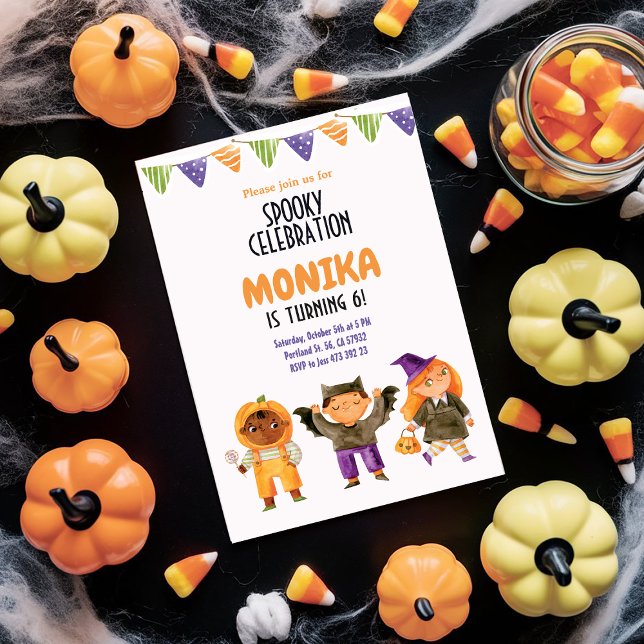 Invitación Halloween Spooky Kids Birday Costume Fiesta (Subido por el creador)