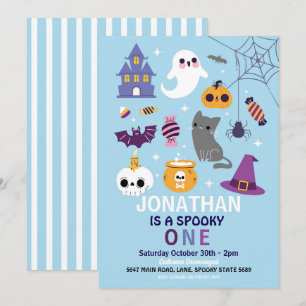 Invitación Halloween Spooky ONE Fiestas de primer cumpleaños 