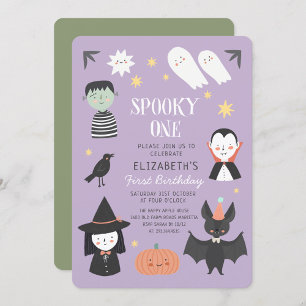 Invitación Halloween Spooky One First Birday