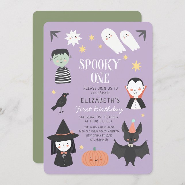 Invitación Halloween Spooky One First Birday (Subido por el creador)