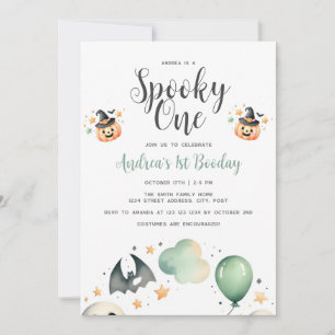 Invitación Halloween Spooky primero uno