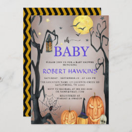 Invitación Halloween Spooky Pumpkin Baby Shower