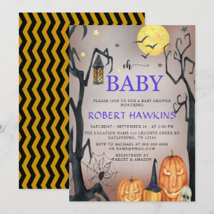 Invitación Halloween Spooky Pumpkin Baby Shower