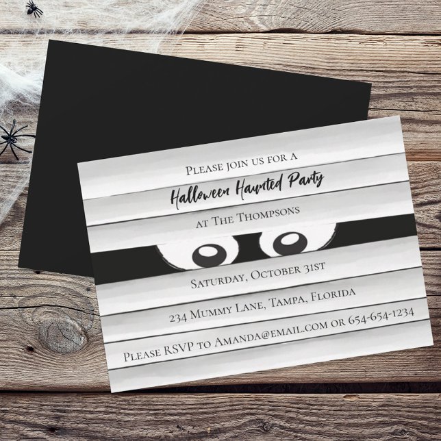 Invitación Halloween Spooky Scary Haunted Mummy Ghost Eyes (Subido por el creador)