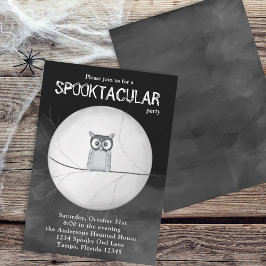 Invitación Halloween Spooky Scary Owen Whimsical Spooktacular