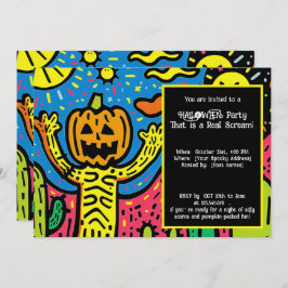Invitación Halloween Spooky Scribble Shindig