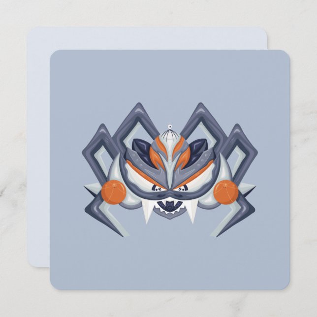 Invitación Halloween Spooky Spider / Rey de Calabaza (Anverso / Reverso)