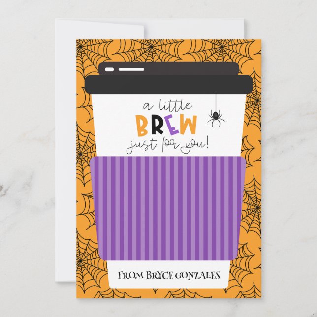 Invitación Halloween Teacher Gift Card Holder un poco (Anverso)