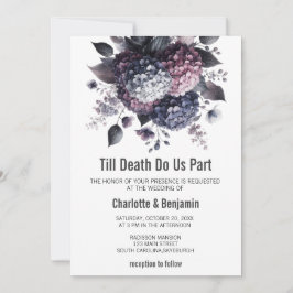 Invitación Halloween Tema gótico Hidrangea Boda floral