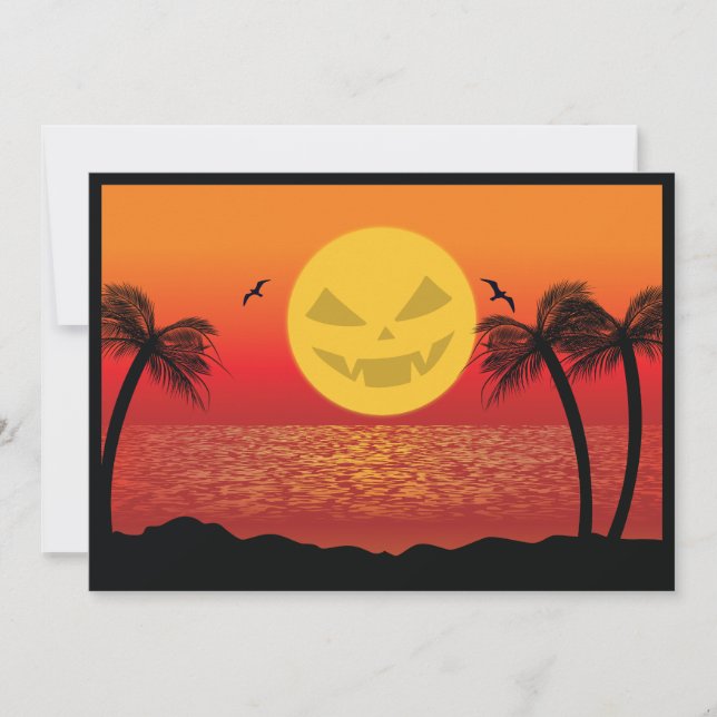 Invitación Halloween tropical (Anverso)