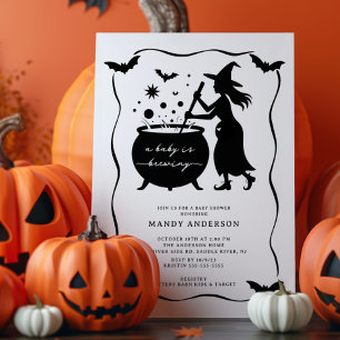 Invitación Halloween Un bebé se prepara Baby Shower