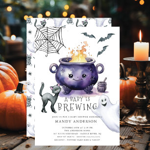 Invitación Halloween Un bebé se prepara Baby Shower