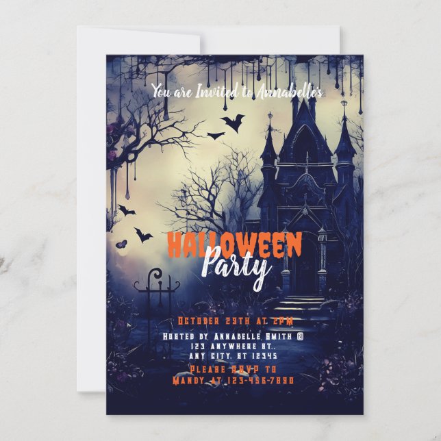 Invitación Halloween, un ensordecedor barco volador (Anverso)