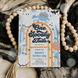 Invitación Halloween Un Hombre Fantasma Primer Fiesta de cump