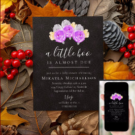 Invitación Halloween Un Pequeño Boo Vintage Floral Baby Showe