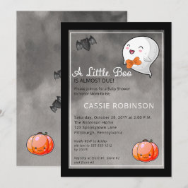 Invitación Halloween Un Pequeño Chico Fantasma Baby Shower