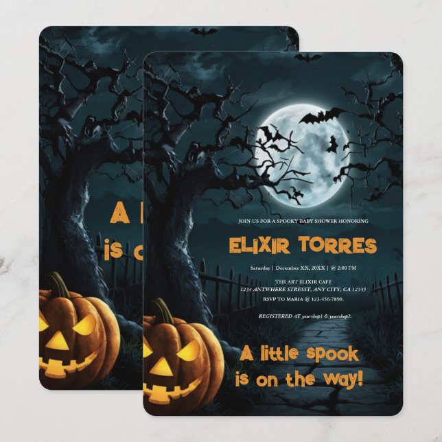 Invitación Halloween Un poco de parodia de la Baby Shower de  (Anverso / Reverso)