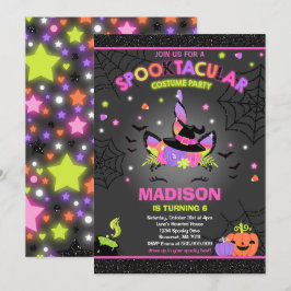 Invitación Halloween Unicornio cumpleaños invita a fiesta de