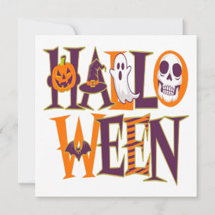 Invitación Halloween vibrant colorful