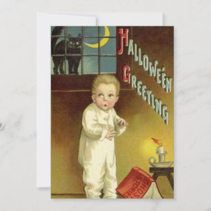 Invitación Halloween vintage de Ellen Clapsaddle, historia de