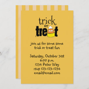 Invitación Halloween Whimsical Candy Corn Gracioso