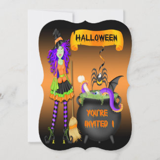 Invitación Halloween Witch Cauldrain Estilo Invi