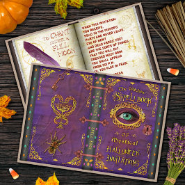 Invitación Halloween Wites la araña del éisbol del libro de h