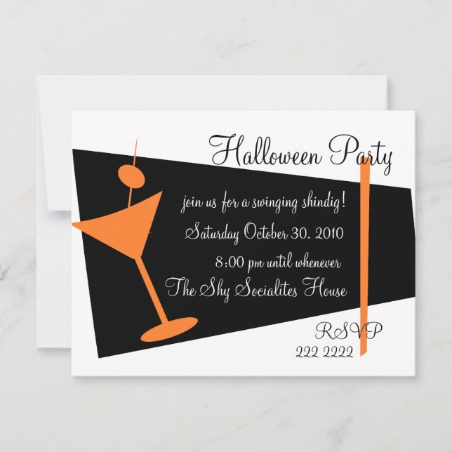 Invitación Hallween Martini Time (Anverso)