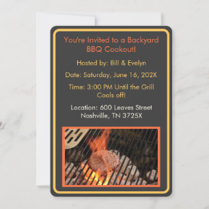 Invitación Hamburger Backyard Barbeque Cookout