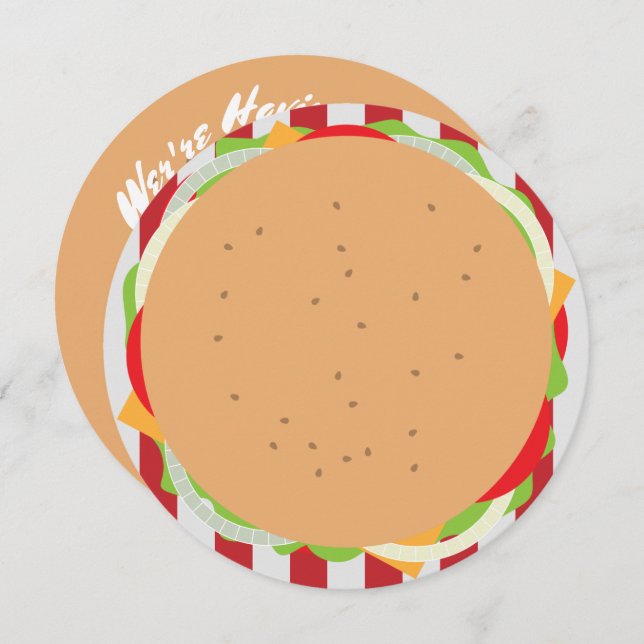 Invitación Hamburger cheeseburger lindo café (Anverso / Reverso)