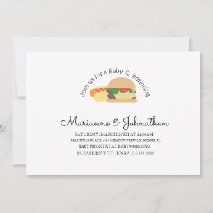 Invitación Hamburguesa de perro caliente de ducha de bebé min
