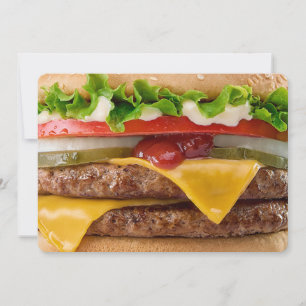 Invitación Hamburguesa de texto personalizado